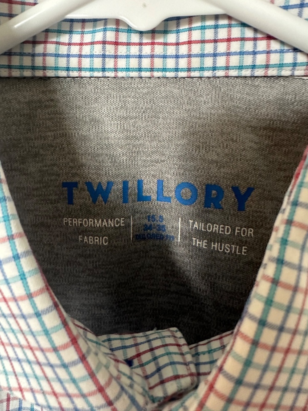 Twillory performance dress shirt - Red/Blue/Teal plaid - Picture 3 of 3